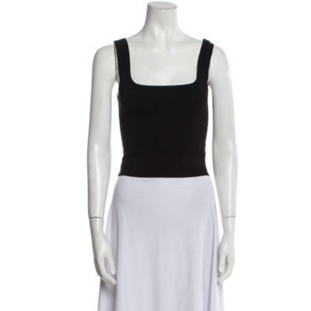 Matteau Black Square Neck Tank Top